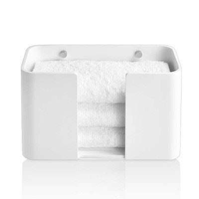 Контейнер для бумажных и гостевых полотенец, настенный DECOR WALTHER  STONE WPTB    0974255    16 X27 X13 см, композит белый матовый/крепления сталь матовая