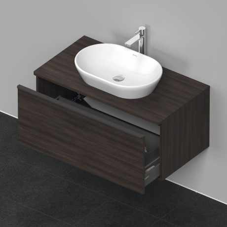 Тумба подвесная под раковину DURAVIT D-Neo DE494805353 1000 мм х 550 мм, с 1 выдвижным ящиком и консолью, каштан тёмный