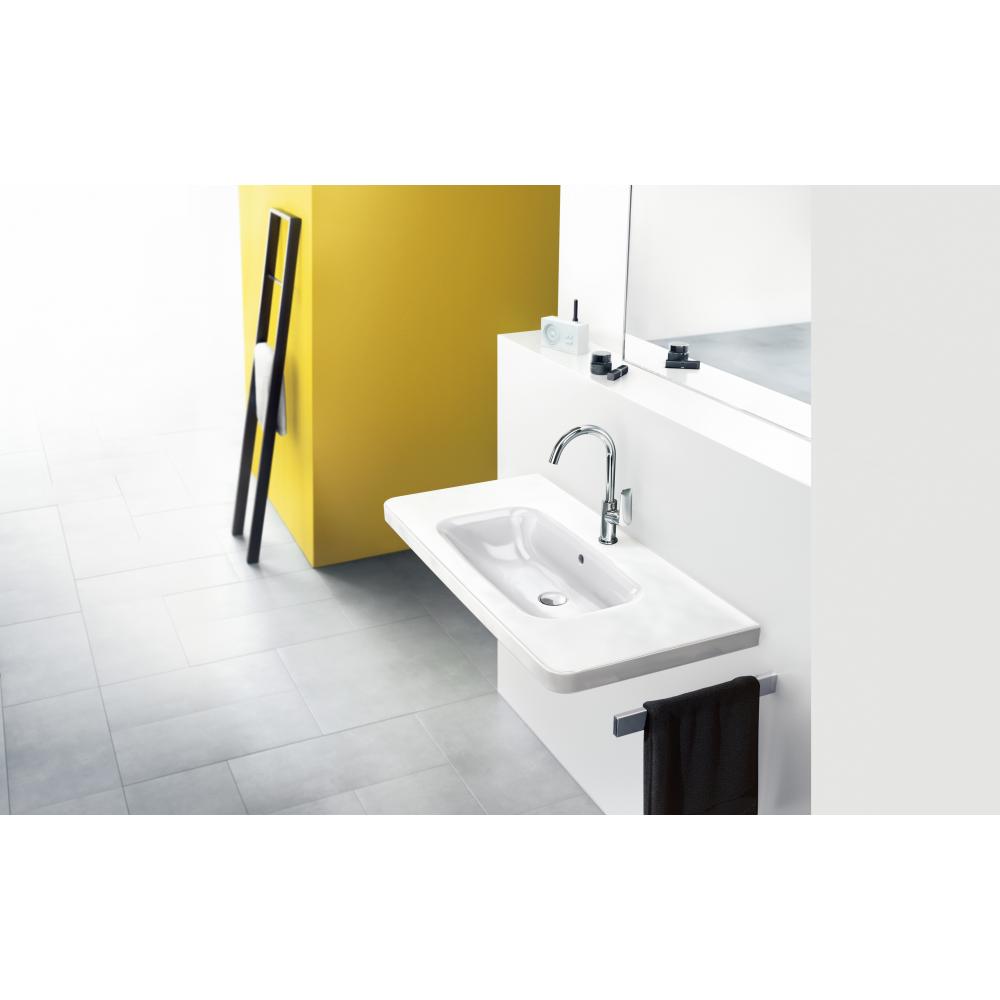Смеситель для раковины с поворотным изливом и сливным гарнитуром Hansgrohe Logis 71130000 хром