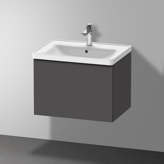 Тумба подвесная под раковину DURAVIT D-Neo DE425404949 634 мм х 452 мм, с одним выдвижным ящиком, графит матовый
