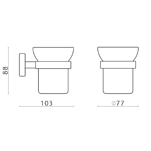 Стакан подвесной с держателем CISAL Xion XI090501D1 цвет Нержавеющая сталь/Белый матовый