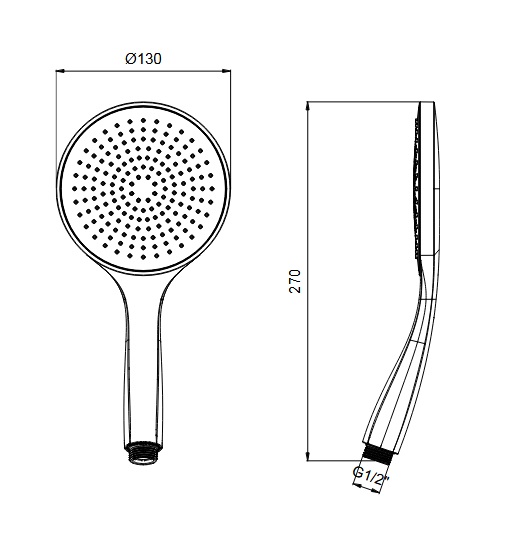 Ручной душ ALMAR VELVET RAIN E082116.NB из ABS пластика, цвет Nickel Brushed