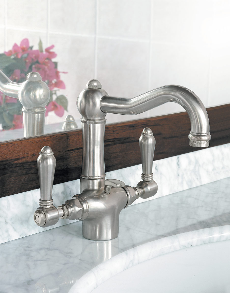 Смеситель двухвентильный для раковины NICOLAZZI TRADIZIONALE 1432CR78 с вентилями PETIT MONT BLANC, хром