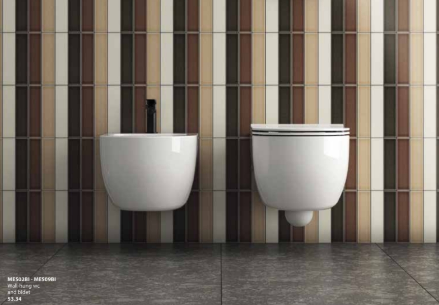 Биде подвесное GLOBO MODE MES09BI 340 мм х 530 мм, с отверстием под смеситель, с креплением, белый глянцевый