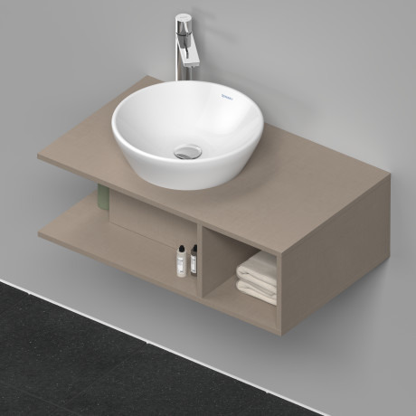 Тумба подвесная под раковину DURAVIT D-Neo DE491807575 800 мм х 480 мм, с консолью, с открытой полкой справа, лён
