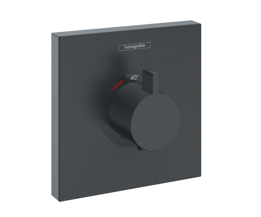 Квадратная наружная часть термостата Hansgrohe Shower Select Highflow 15760670 Цвет чёрный матовый