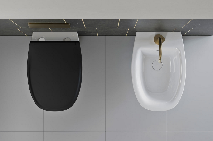 Подвесной унитаз GSI MODO+ 8415FR211 370 мм х 540 мм, с креплением, цвет Белый глянцевый