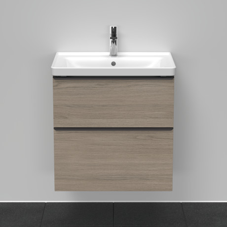 Тумба подвесная под раковину DURAVIT D-Neo DE435403535 634 мм х 452 мм, с выдвижным ящиком и выдвижным отделением, дуб терра