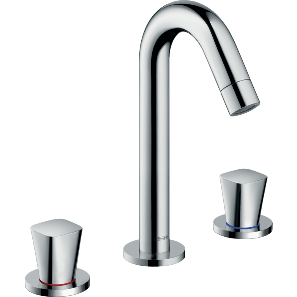 Смеситель для раковины на 3 отверстия со сливным гарнитуром Hansgrohe Logis 71133000 хром