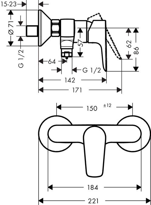 Смеситель  для душа Hansgrohe Talis E 71760000 хром