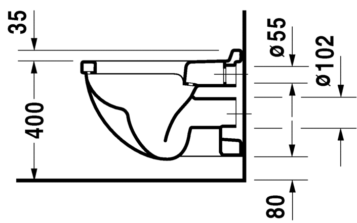 Подвесной унитаз Duravit Starck 3 2200090000 54 см белый