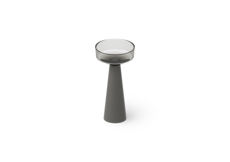 Раковина напольная из полимера DEA DESIGN Pedestal Basin DD2018 425 R4 425 мм х 425 мм х 850 мм, с донным клапаном, цвет Smoky Black R4