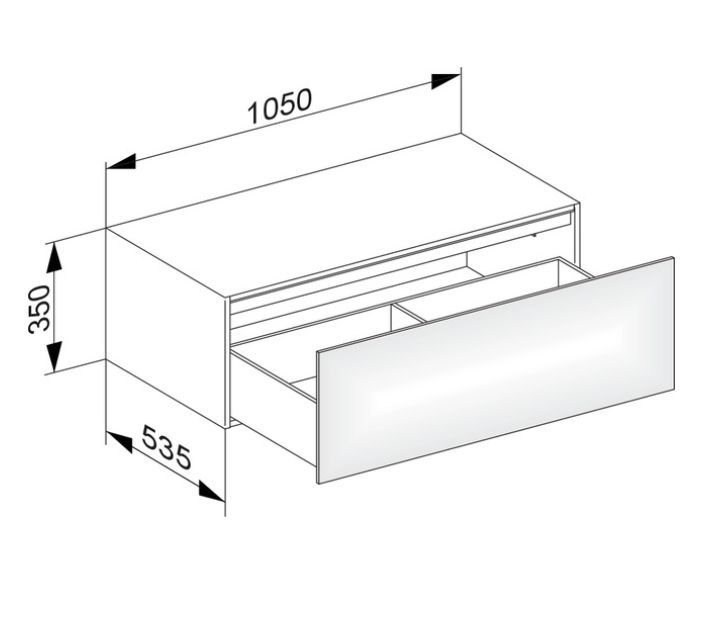Боковая тумба KEUCO EDITION 11 31324 390000 с одним выдвижным фронтом, корпус/фасад структурный лак, антрацит
