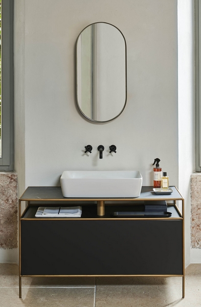 Раковина накладная GSI NUBES 903626 600 мм х 380 мм, без отверстия под смеситель, Чёрный матовый Ardesia