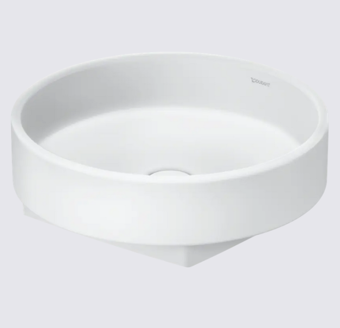Раковина накладная DURAVIT Balcoon 240945AC79 450 мм, с покрытием DuraShield, без отверстия под смеситель, без перелива, с донным клапаном, цвет Белый сатин матовый
