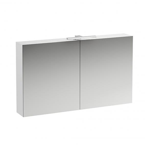 Зеркальный шкаф  с подсветкой  Laufen  Base  4.0290.2.110.260.1    120 см,  2 дверцы, розетка, корпус белый матовый