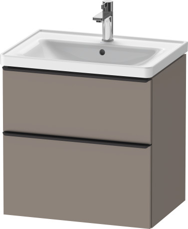 Тумба подвесная под раковину DURAVIT D-Neo DE435404343 634 мм х 452 мм, с выдвижным ящиком и выдвижным отделением, базальт матовый