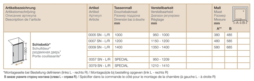 Дверь левая раздвижная в нишу Provex S-Lite 0007 SN 05 GL L 1200 мм х 1950 мм, блестящий алюминий/стекло прозрачное