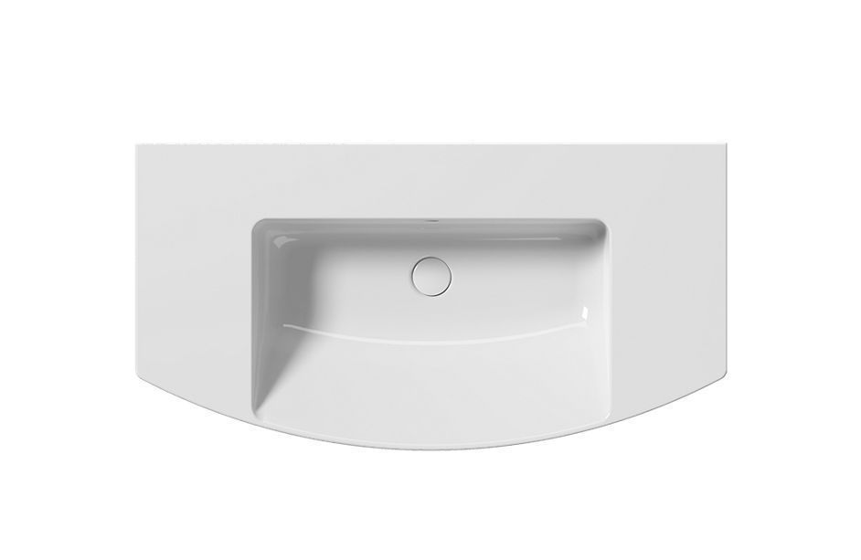 Раковина подвесная/встраиваемая GSI NORM 8643111 1000 мм х 520 мм, с 1 отверстием под смеситель, с переливом, белая глянцевая