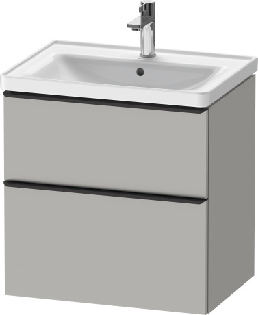 Тумба подвесная под раковину DURAVIT D-Neo DE435400707 634 мм х 452 мм, с выдвижным ящиком и выдвижным отделением, бетонно-серый матовый