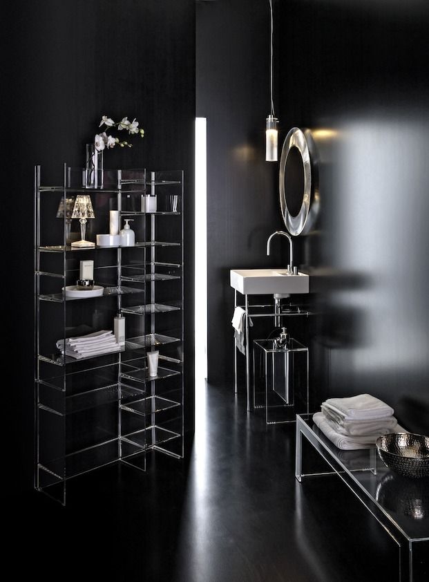 Раковина столешница Laufen  Kartell by Laufen 8.1033.4.020.108.1  60 см, полочка справа, 3 отверстия под смеситель, цвет черный глянцевый