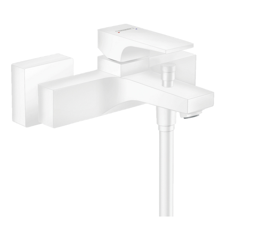 Однорычажный смеситель для ванны настенный HANSGROHE Metropol 32540700 с рычаговой рукояткой, цвет Белый матовый