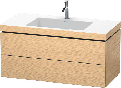 Тумба подвесная с раковиной Duravit L-Cube LC6928O1212 дуб брашированный