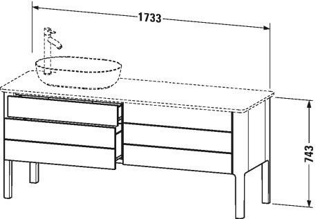 Тумба напольная под столешницу Duravit Luv LU9568L3939 скандинавский белый