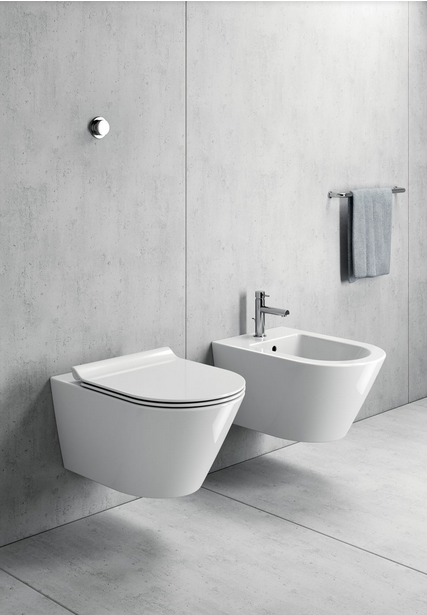 Унитаз подвесной GSI KUBE X 9413FR511 550 мм х 360 мм, c Genius Flush, с крепежом, цвет Белый глянцевый