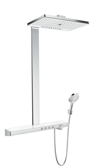 Душевой комплект Hansgrohe Rainmaker Select 27106400 Showerpipe 460 3jet с термостатом белый/хром