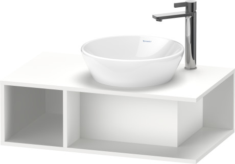 Тумба подвесная под раковину DURAVIT D-Neo DE493801818 800 мм х 480 мм, с консолью, с открытой полкой слева, белый матовый