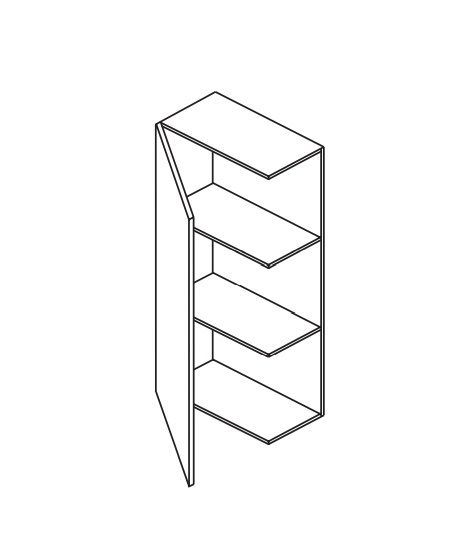 Шкаф средний для ванной комнаты BMT IKON 970 338 FMC 01 3D433 250 мм х 1090 мм, цвет 3D Burnt Walnut
