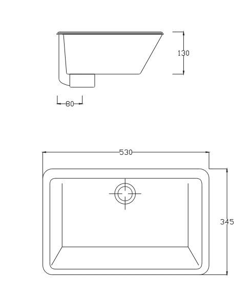 Раковина встраиваемая снизу ARTCERAM GEA GEL001 01 00 530 мм х 345 мм, без отверстия под смеситель, c переливом, белый глянцевый
