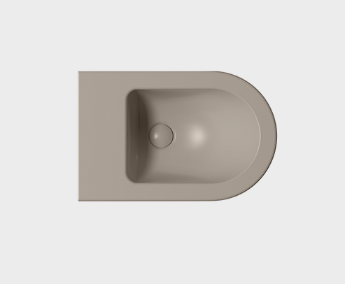 Биде подвесное GSI PURA 8865FR2105   550 мм х 360 мм, с отверстием под смеситель, с переливом, с креплением, цвет Tortora Matte