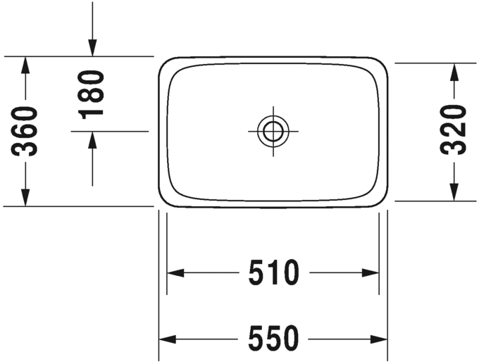 Раковина встраиваемая сверху Duravit p3 comforts 0377550000 55х45см (изделие снято с производства)