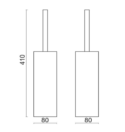 Ёршик для унитаза с колбой напольный BOSSINI Quadro Line V50208.030 цвет Хром