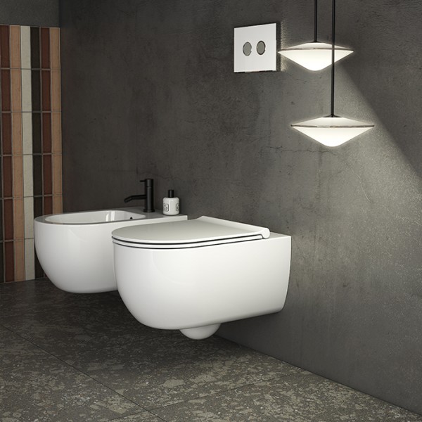 Сиденье для унитаза GLOBO MODE ME020BI 428 мм х 340 мм, с Soft-Close, белое глянцевое