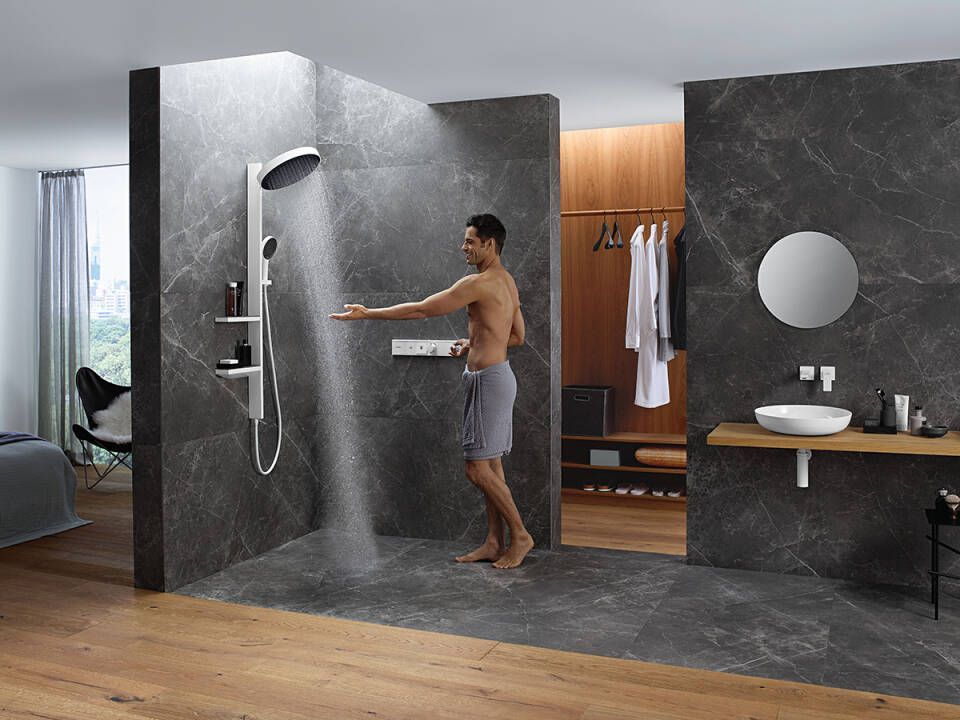 Верхний душ круглый настенный HANSGROHE Rainfinity 26230990 360, 1jet, цвет Полированное золото