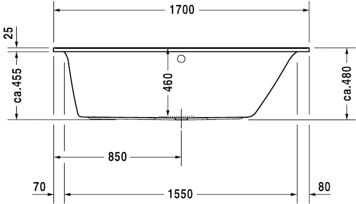 Акриловая встраиваемая ванна Duravit Darling New 700243000000000 1700 х 750