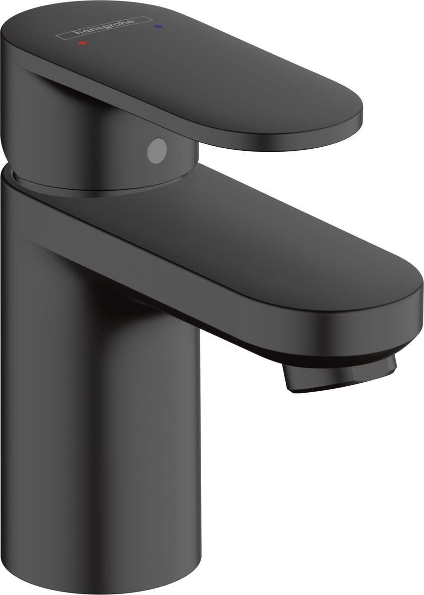 Смеситель для раковины HANSGROHE Vernis Blend 71550670 со сливным гарнитуром, матовый чёрный