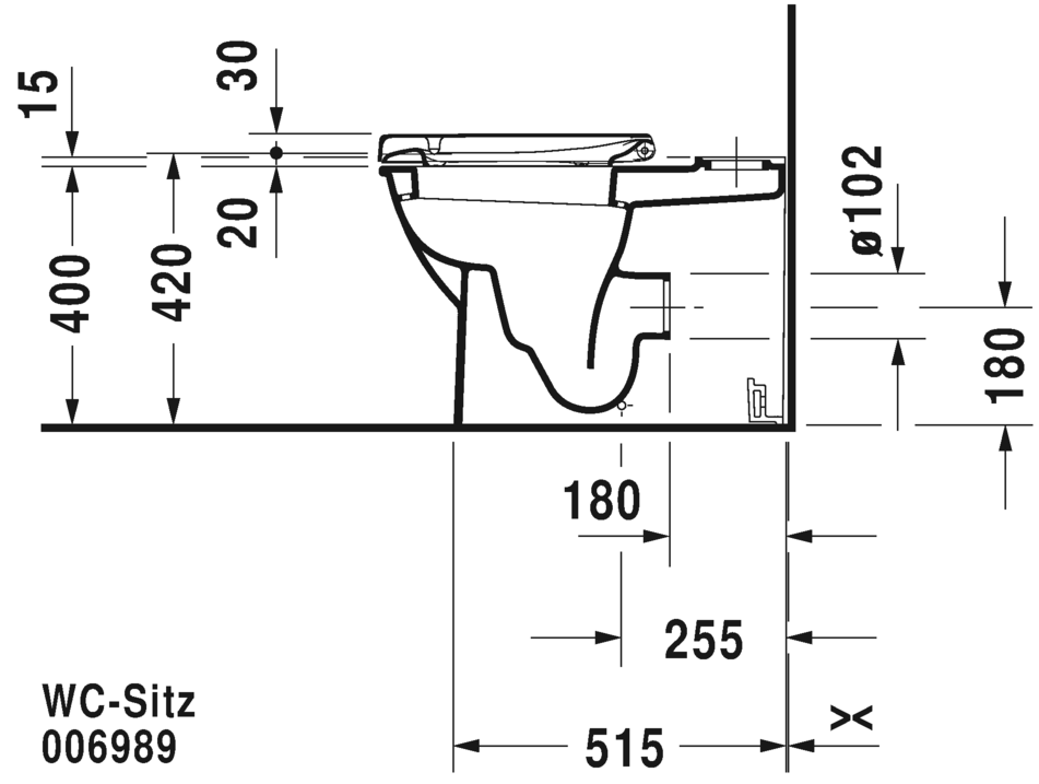Напольный комбинированный унитаз Duravit Darling New 2138090000 белый