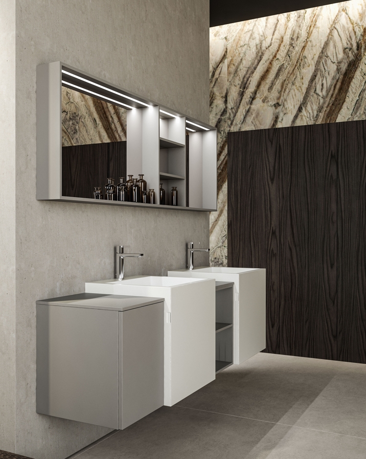 Высокий шкаф с 2 створками BMT BLUES 4.0 901 302 HZF 01 288   700х2035х500 мм, цвет Burnt Walnut: