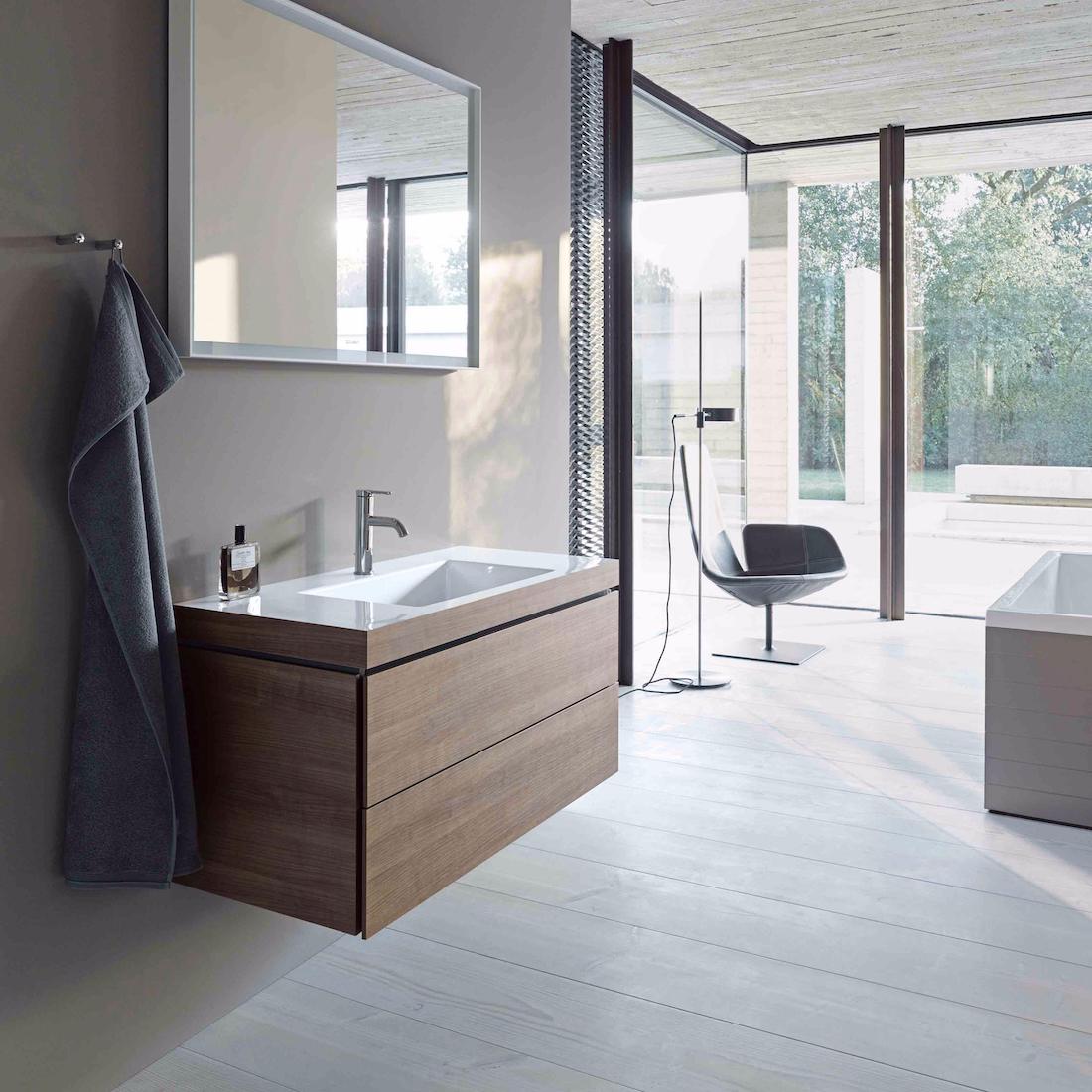 Тумба подвесная под раковину Duravit L-Cube LC624202121 орех темный