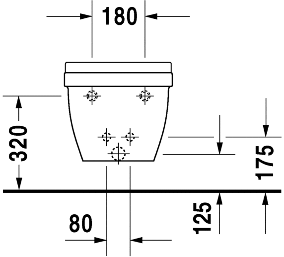 Подвесное биде Duravit Starck 3 2281150001 с переливом, с покрытием WonderGliss, с креплением, белое