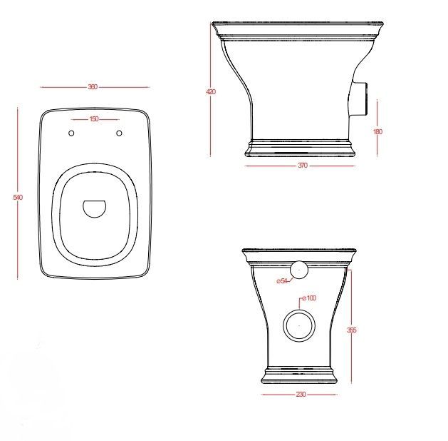 Унитаз напольный ARTCERAM CIVITAS CIV003 01 00 540 мм х 360 мм, со сливом в стену, белый глянцевый