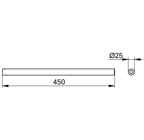 Полотенцедержатель одинарный неповоротный KEUCO COLLECTION REVA 12820 010000 450 мм, хром