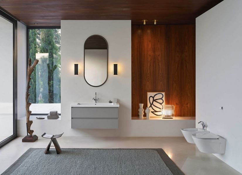 Раковина подвесная/встраиваемая GSI NORM 8626111 1200х500х140мм, с отверстием под смеситель, с переливом, для крепежа FLAVABO, цвет Белый глянцевый