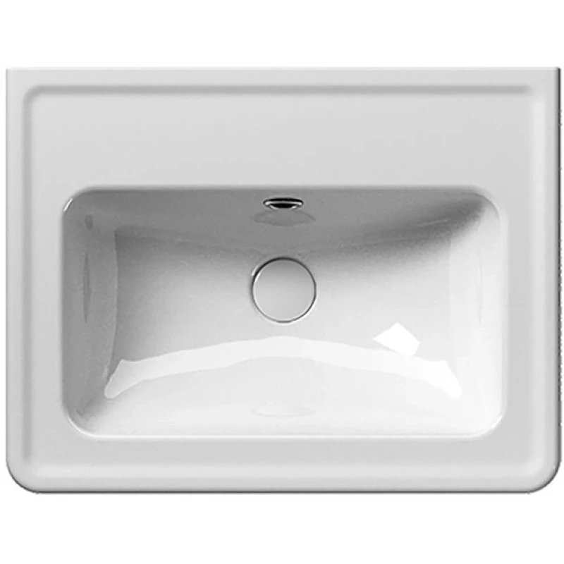 Раковина подвесная/для пьедестала GSI Classic 8731111 600 мм х 460 мм, с переливом, с отверстием под смеситель, цвет Белый глянцевый