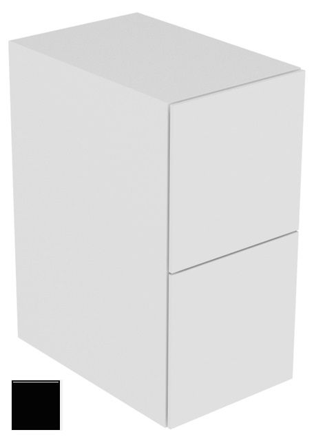 Тумба боковая подвесная KEUCO EDITION 11 31321 330100 с двумя выдвижными фронтами, с внутренней светодиодной подсветкой, корпус/фасад шлифованный лак, чёрный