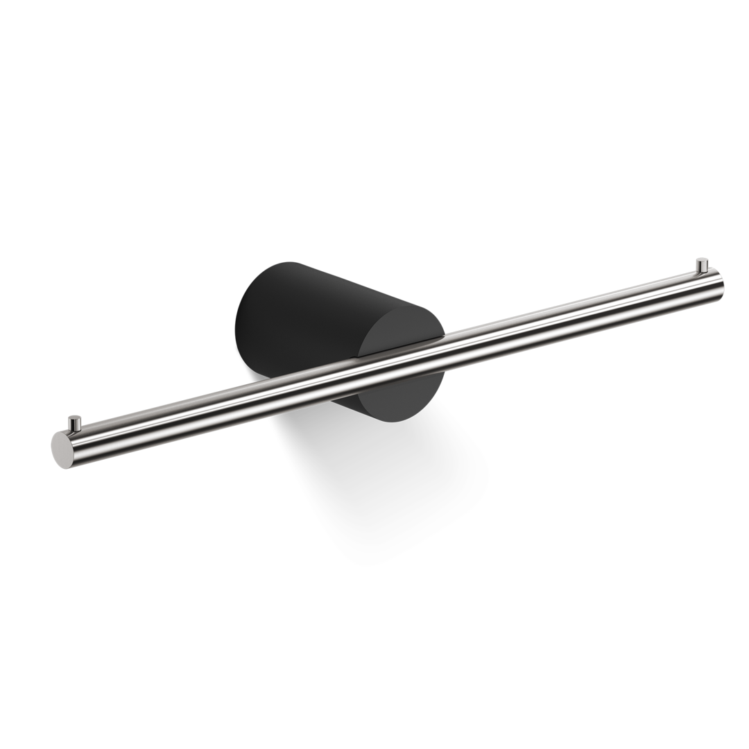 Держатель туалетной бумаги двойной DECOR WALTHER (STONE TPH2) 0974965     44 X 28 X 7 см, без крышки, композит Solid Surface черный матовый/сталь матовая